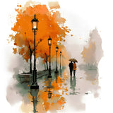 Malen nach Zahlen Herbst Allee