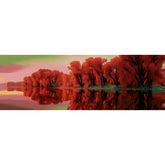 Malen nach Zahlen See Ufer Rosa Bäume