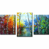 Malen nach Zahlen Pflanzenwelt See - 3-teilig (Triptychon)