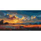 Grind nach Zahlen Landschaft orange