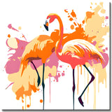 Grind nach Zahlen Tiere Flamingos Farbexplosion