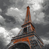 Malen nach Zahlen Eiffelturm Paris schwarzweiss