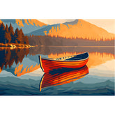 Malen nach Zahlen Boot und Vogel