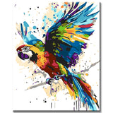 Malen nach Zahlen Papagei Regenbogen bunt