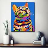Painting by Numbers Cat in Rainbow Colors Animal Art