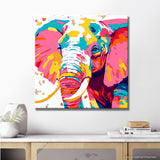 Painting by Numbers Elephant in Rainbow Colors Animal Art