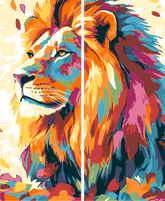Malen nach Zahlen Löwe Tiere Moderne Tierkunst Malerei - 2 parts (Duo)