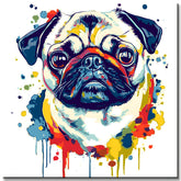 Malen nach Zahlen Hund Mops Portraits Moderne TierKunst