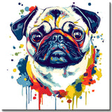 Malen nach Zahlen Hund Mops Portraits Moderne TierKunst