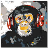 Painting by Numbers Monkey Listens to Music Modern Animal Art