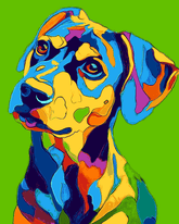 Painting by Numbers Colorful Animal World Dog