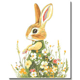 Malen nach Zahlen Bunter Hase im grünen Blumenkleid