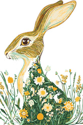 Malen nach Zahlen Bunter Feldhase im grünen Blumenkleid