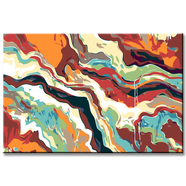 Malen nach Zahlen Abstrakt Die Zeit vergeht I