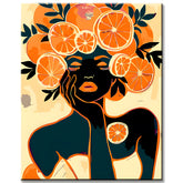 Malen nach Zahlen Abstrakte Kunst Tangerine