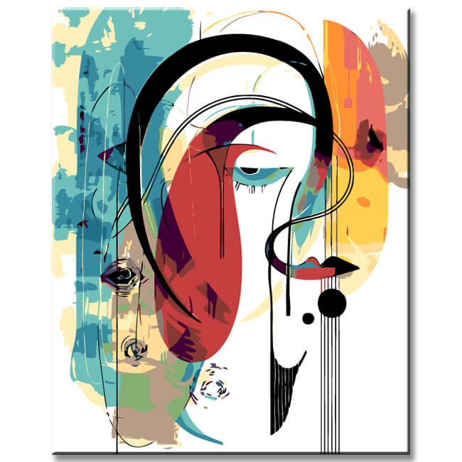 Malen nach Zahlen Abstrakt Verbunden