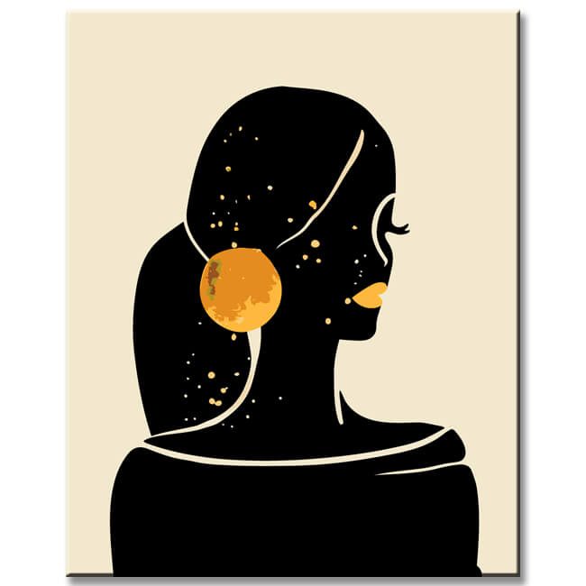 Malen nach Zahlen Abstrakt Schwarze Haare