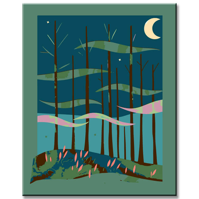 Malen nach Zahlen Einsamer Wald I