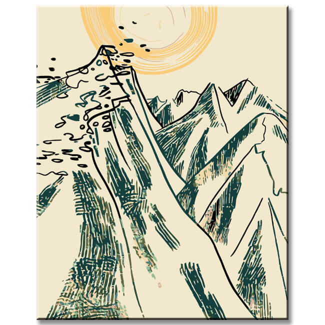 Malen nach Zahlen Abstrakt Rocky Mountains