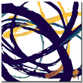 Painting by Numbers Modern Art Navy Blue with Golden Strokes II
