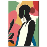 Malen nach Zahlen Kunst Minimalismus Schwarze Frau II