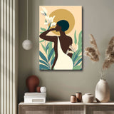 Malen nach Zahlen Kunst Minimalismus Schwarze Frau Weißes Kleid