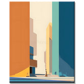 Malen nach Zahlen Kunst Minimalismus Orange Haus mit Leiter