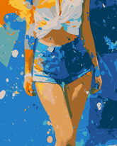 Malen nach Zahlen Kunst Minimalismus Orange Personen