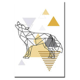 Malen nach Zahlen Kunst Strichzeichung Geometrie Polygon Heulender Wolf