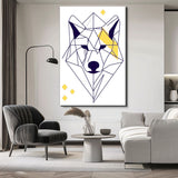 Malen nach Zahlen Kunst Strichzeichung Geometrie Polygon Wolf