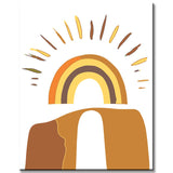 Malen nach Zahlen Kunst Minimalismus Sonnenschein mit Regenbogen