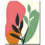 Painting by numbers art minimalism colored leaf on colorful background