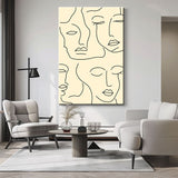 Malen nach Zahlen StrichKunst Silhouetten Gesichter