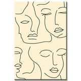 Malen nach Zahlen StrichKunst Silhouetten Gesichter