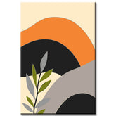 Malen nach Zahlen Kunst Minimalismus Pflanze zwischen zwei Bergen