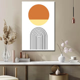 Malen nach Zahlen Kunst Minimalismus zwei Halbkugeln auf einem Regenbogen