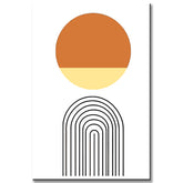 Malen nach Zahlen Kunst Minimalismus zwei Halbkugeln auf einem Regenbogen