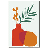 Malen nach Zahlen Kunst Minimalismus Blatt in Vase