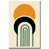 Malen nach Zahlen Kunst Minimalismus Kugel Halbkreis Linien