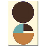 Malen nach Zahlen Kunst Minimalismus schwarze Kugel with two bunten Halbkugeln