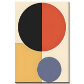 Painting by numbers art minimalism colored shapes and blue ball