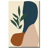 Malen nach Zahlen Kunst Minimalismus Sonne und Pflanze Landschaft