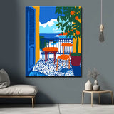 Malen nach Zahlen Kunst offenes Fenster mit Wolke