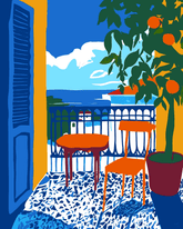 Malen nach Zahlen Kunst offenes Fenster mit Wolke