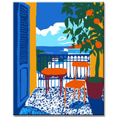 Malen nach Zahlen Kunst offenes Fenster mit Wolke