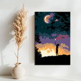 Malen nach Zahlen Kunstbild Kind mit Wolke in Nachstimmung