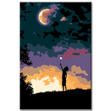 Malen nach Zahlen Kunstbild Kind mit Wolke in Nachstimmung