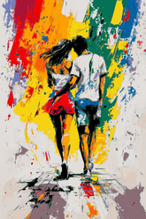 Malen nach Zahlen Hand-in-Hand Abstrakte Kunst