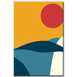 Malen nach Zahlen Minimalismus Landschaft Sonne