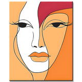 Painting by Numbers Minimalism Line Drawing Woman Face